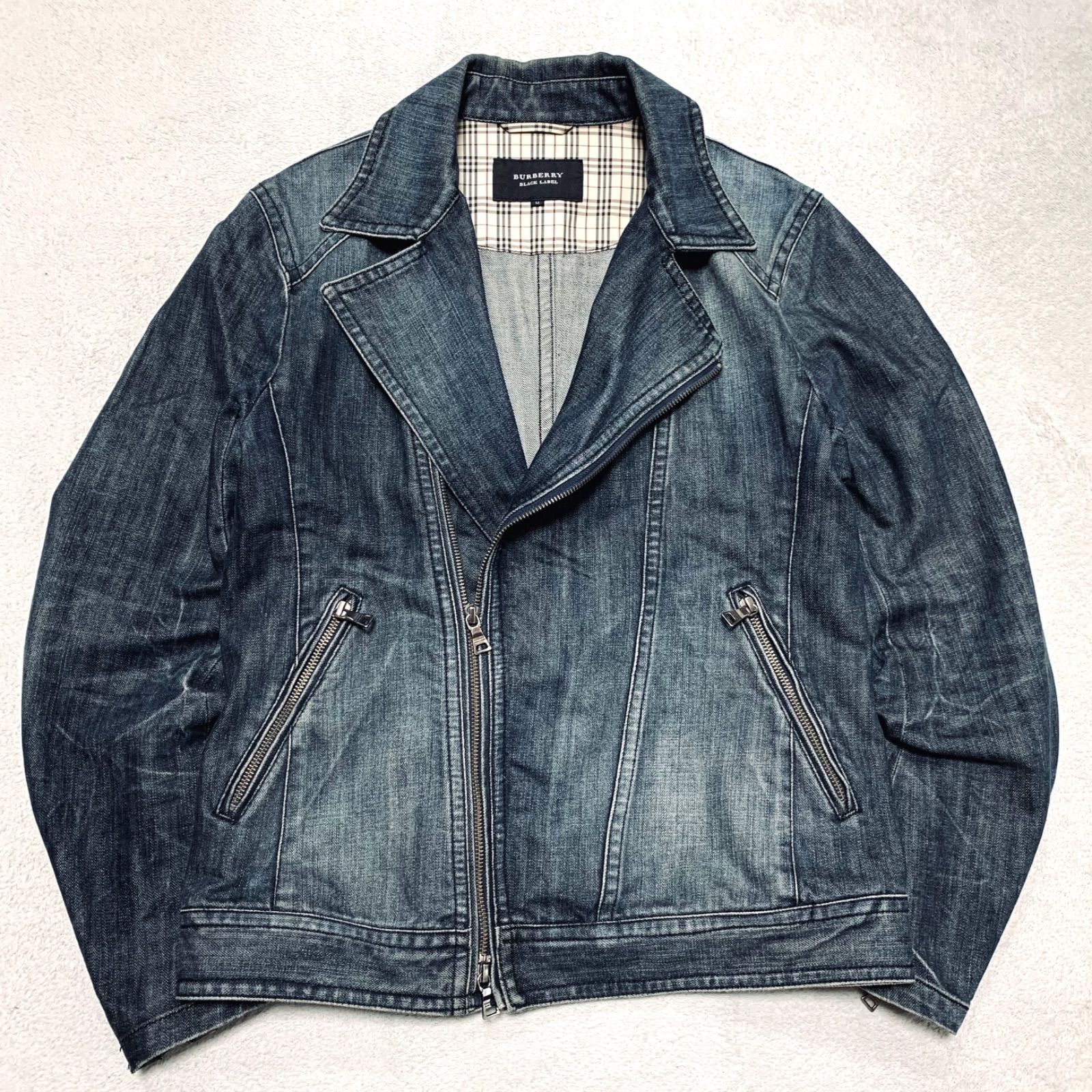 BURBERRY BLACK LABEL デニムジャケット ライダースジャケット ダブル
