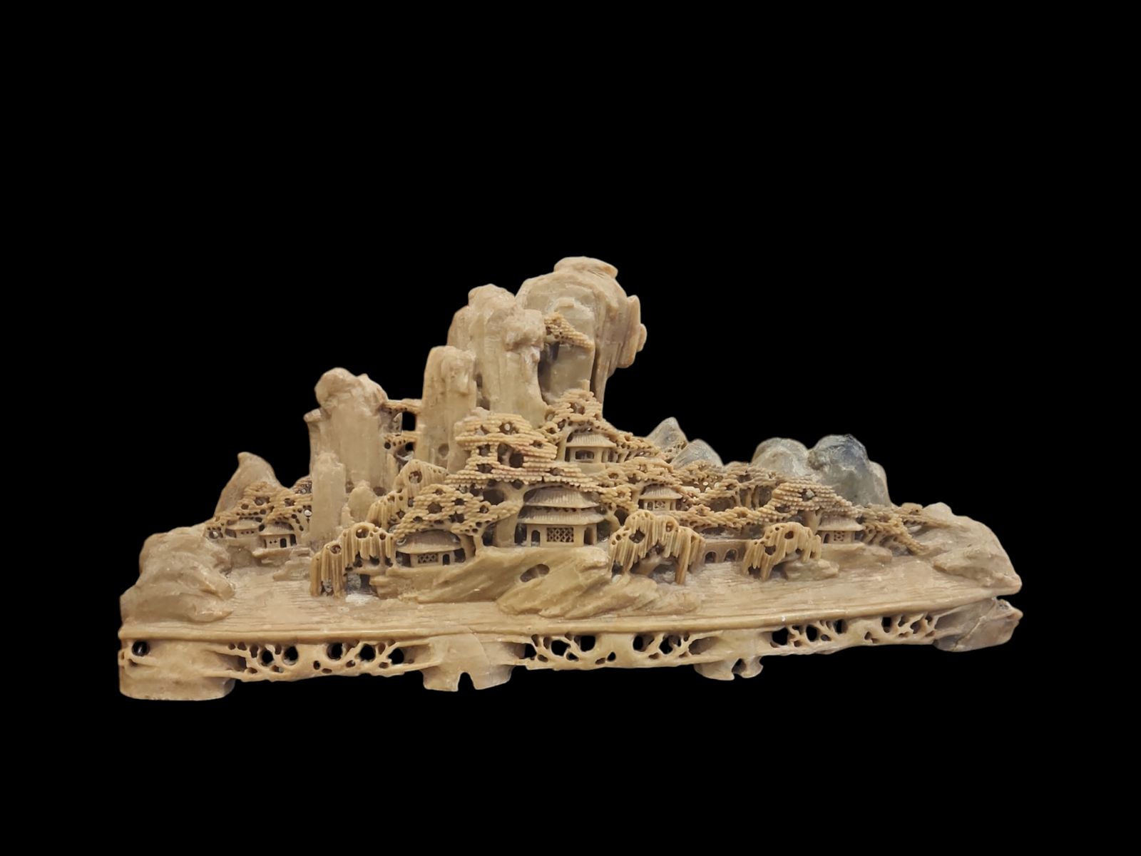 中国美術 置物 寿山石 オブジェ 中国古玩 彫刻 石彫刻 山水 盆石 鑑賞