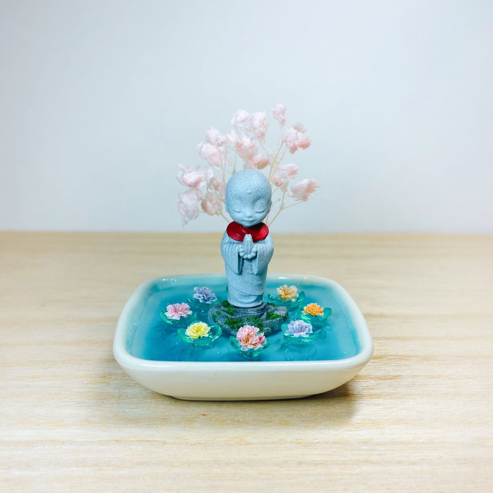 中国 玉石彫刻 山水人物刻 床飾 置物 在銘 唐木台付 K R7727中国 玉石