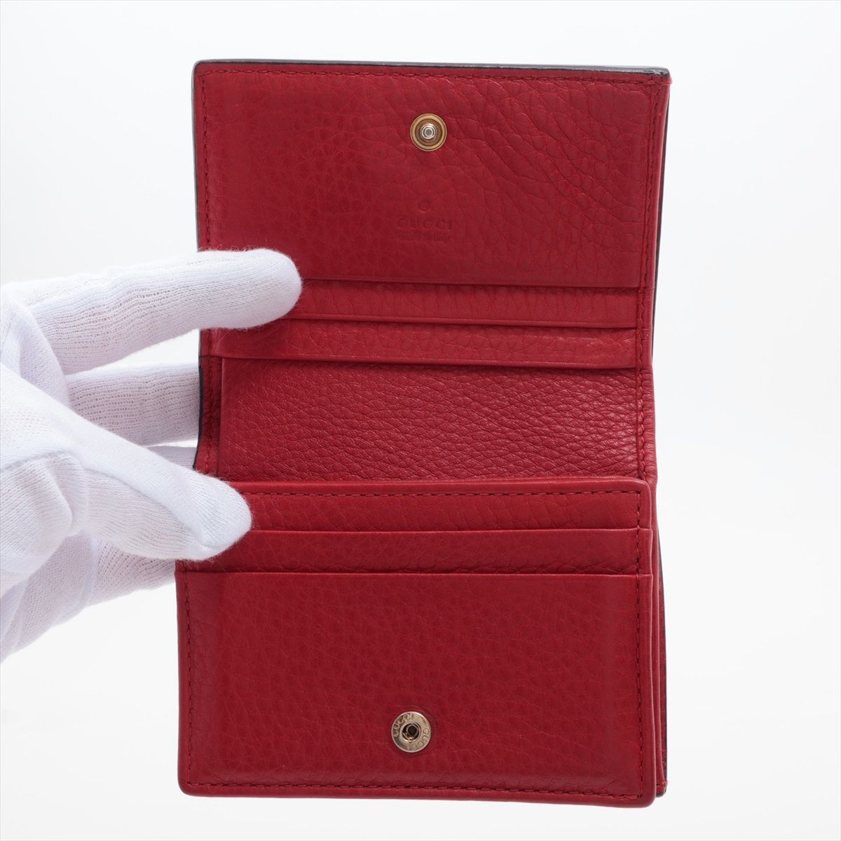 GUCCI グッチ アニマリエ タイガーヘッド レザー コンパクトウォレット