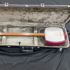 三味線　東さわり　花梨　皮やぶれなし　棹サイズ約30cm ケース付き 津軽三味線セット（花梨・東さわり付・三つ折・本皮）※ケース別売り