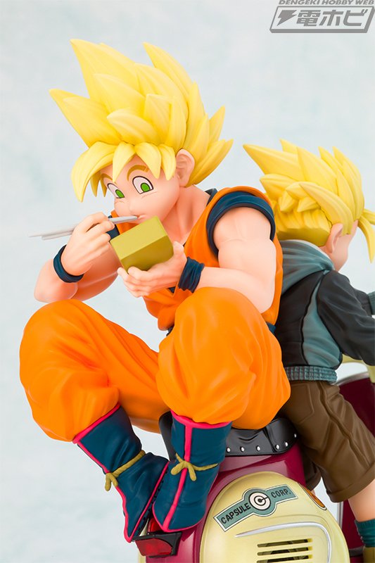 鳥山明氏が描いた、バイクで出かけているふたりを再現