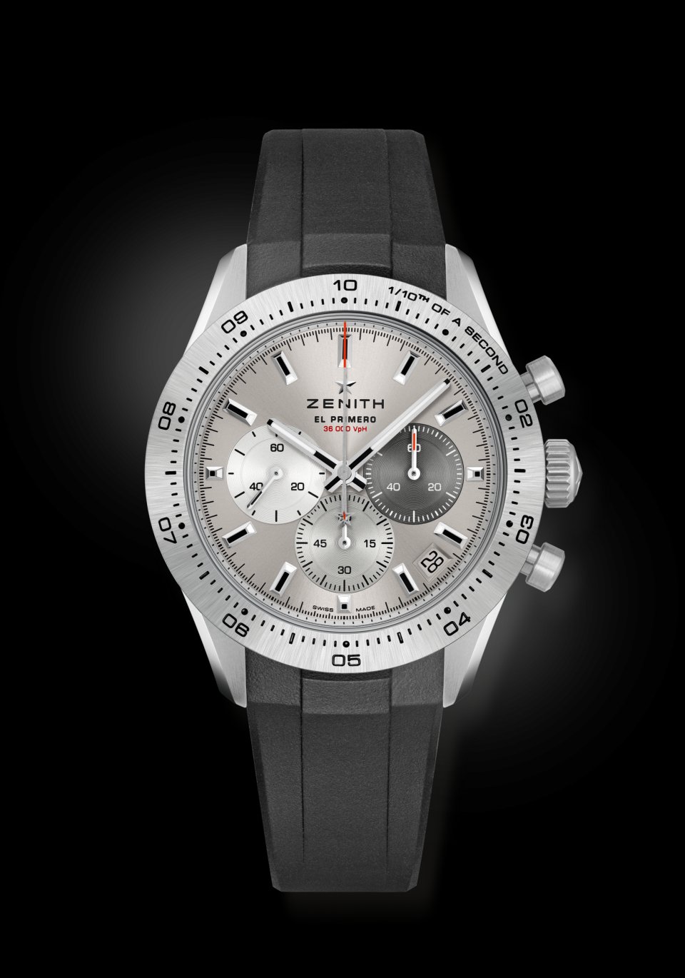 ゼニスが「クロノマスター スポーツ チタン」を一体型ラバーストラップ