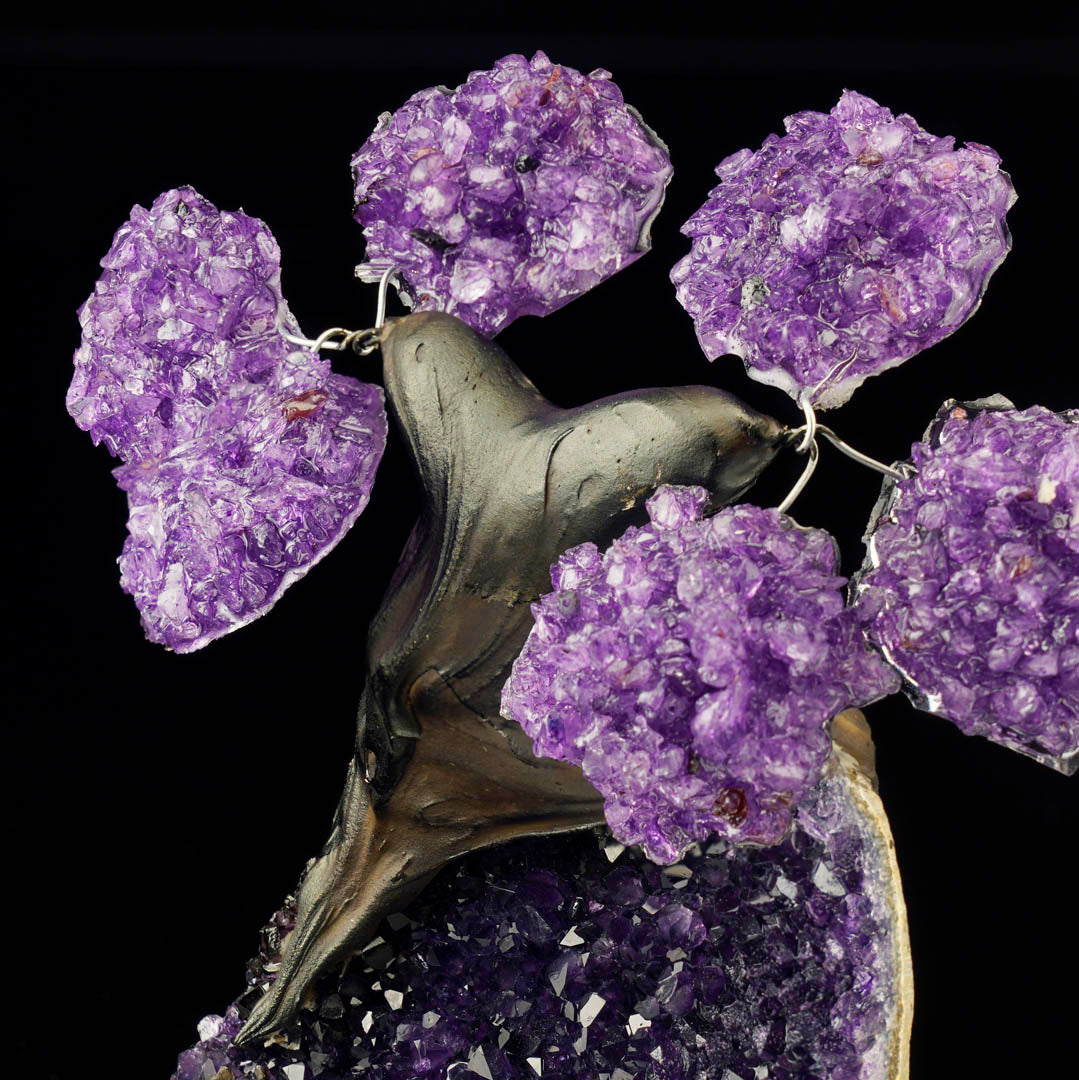 Harmonizing Amethyst Gemstone Tree on Amethyst Stone Base