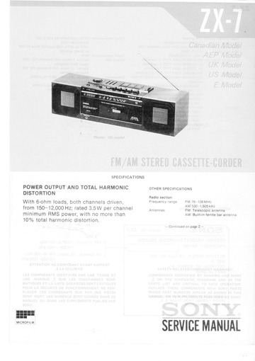 Manual: ZX7 SM SONY : Free Download, Borrow, and Streaming