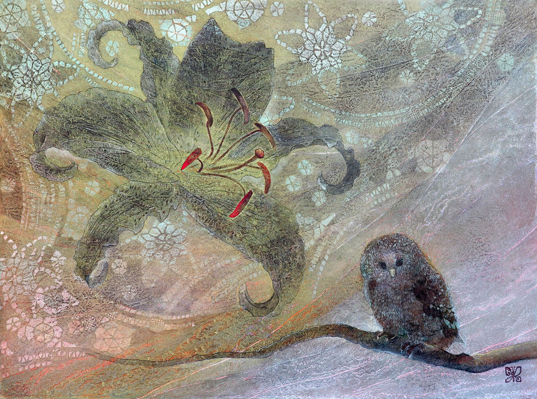 日本画家 新井まち子 作品集「鳥」Machiko Arai Gallery4