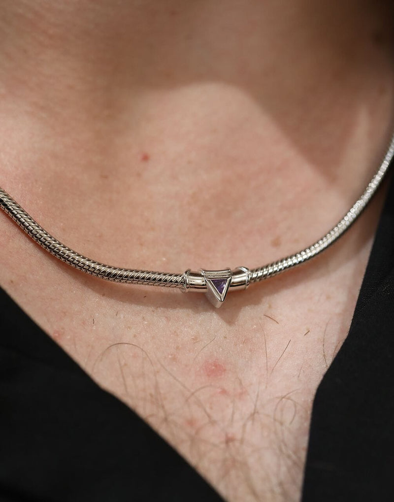 AWNL メンズ アメジスト 守護者 シルバーチェーン ネックレス｜S925