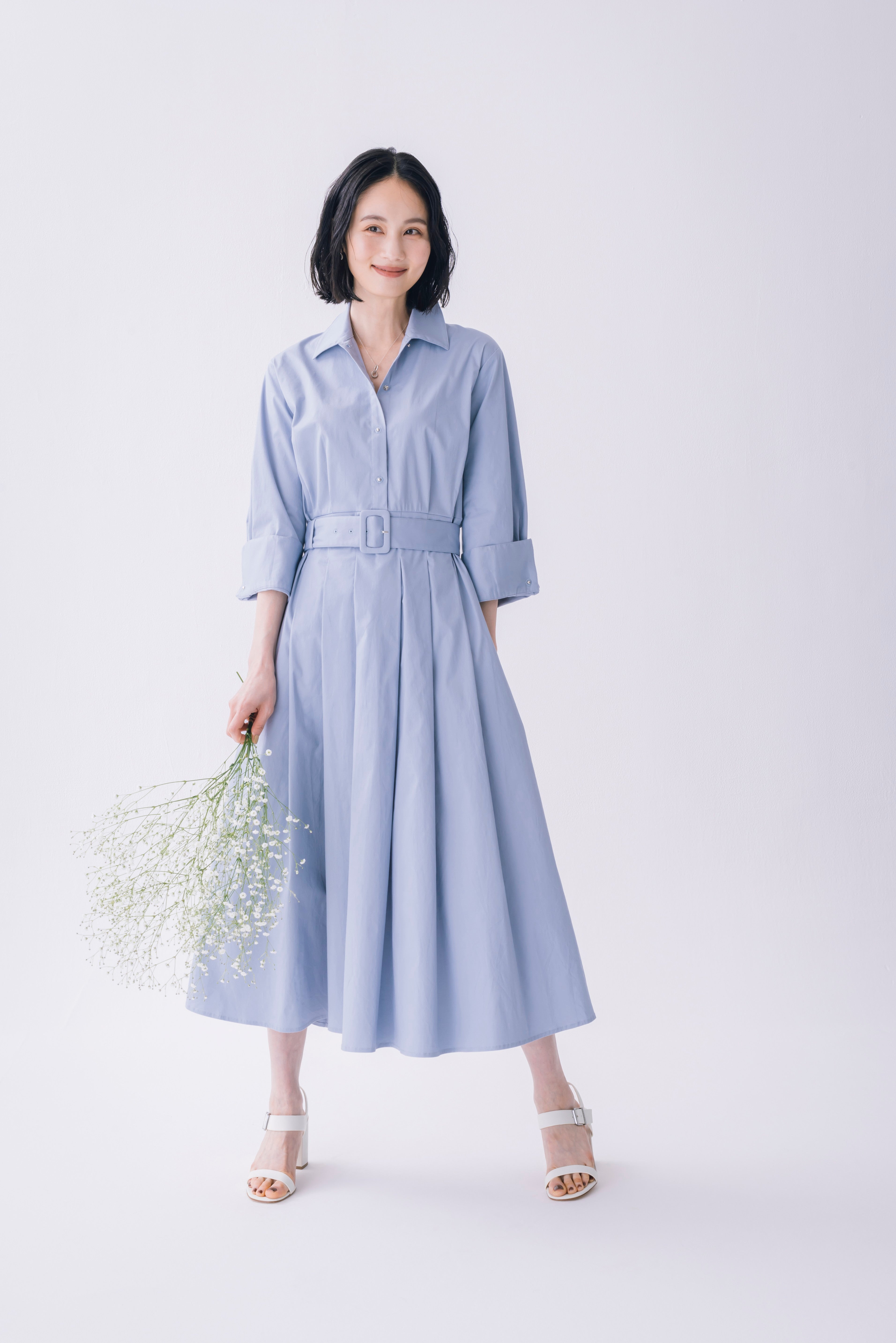 タックワンピース（共布ベルト付き） NS-305 – ATELIER N'S