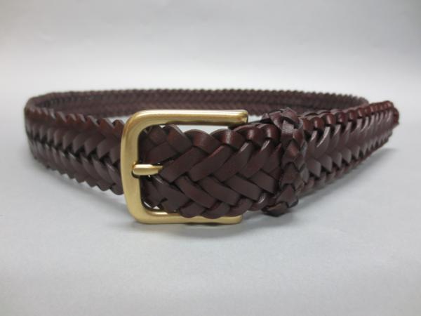 BROOKS BROTHERS☆ブルックスブラザーズ 本革 上質メッシュベルト 濃茶