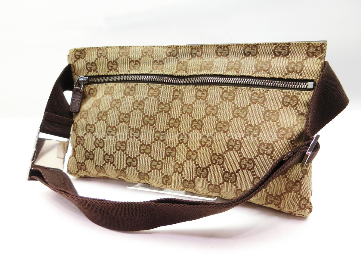 ◇Y11234 GUCCI グッチ GG キャンバス ウエスト ポーチ バッグ 美品 GG