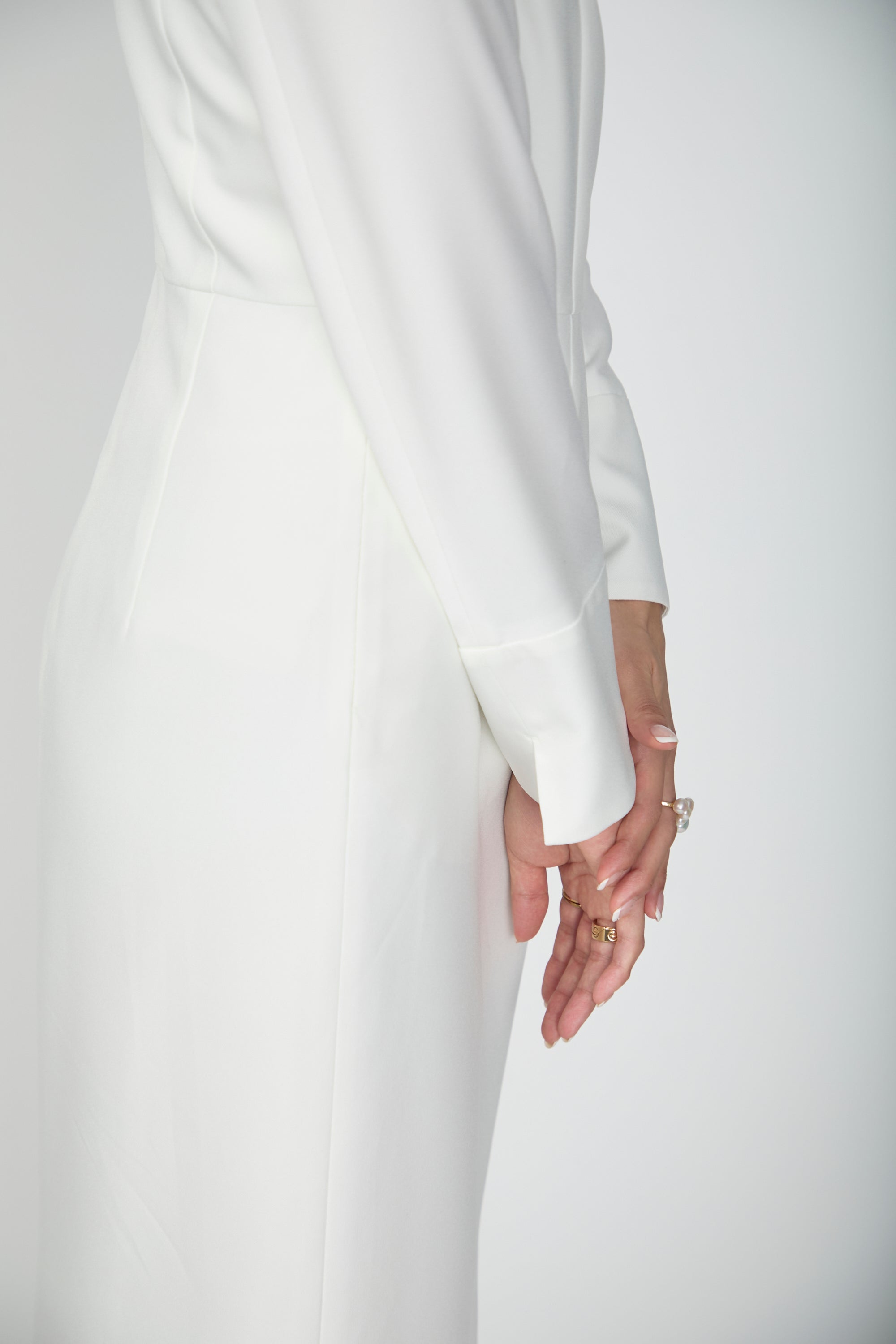 Tulip hem dress (Ivory) – Audire