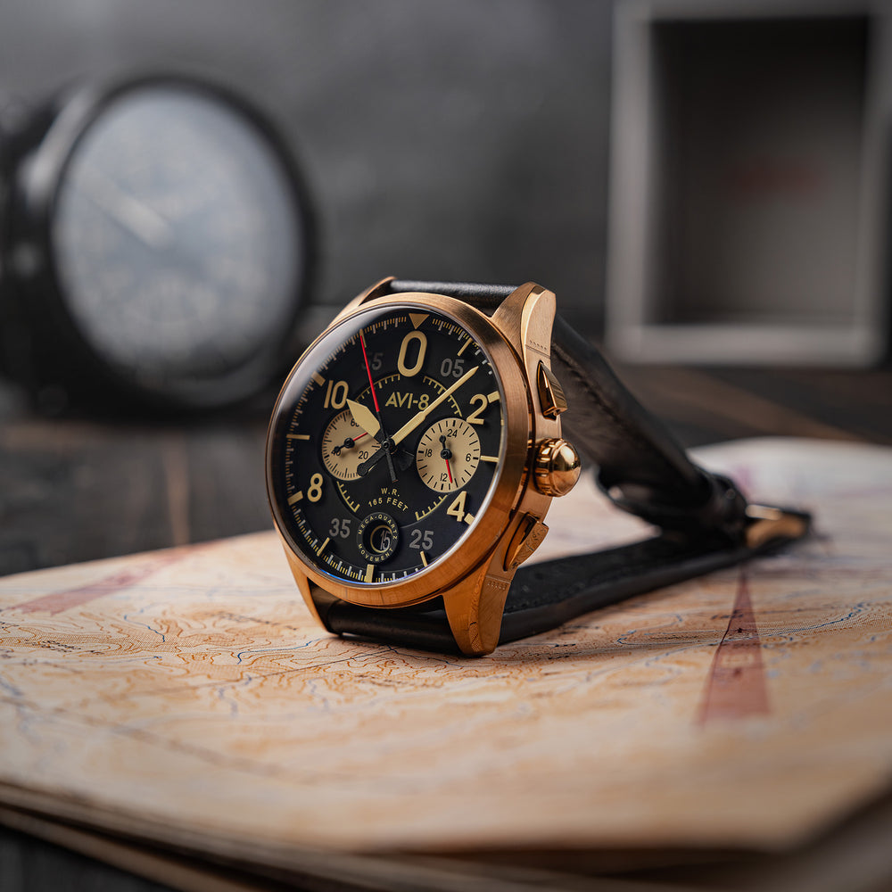 Void Black | Spitfire Lock Chronograph – AVI-8 Timepieces