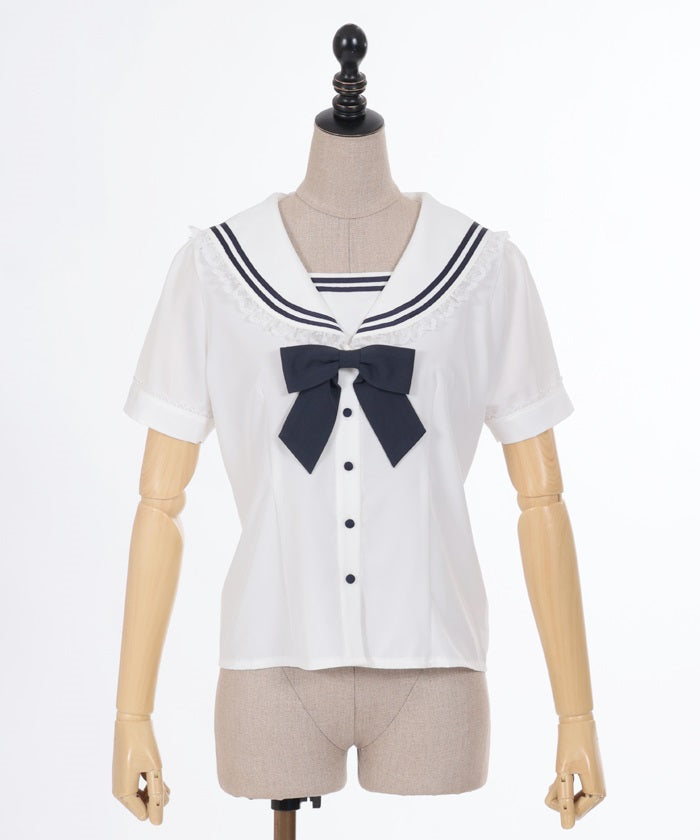 Sailor Collar Blouse with Ribbon – axes femme from JAPAN