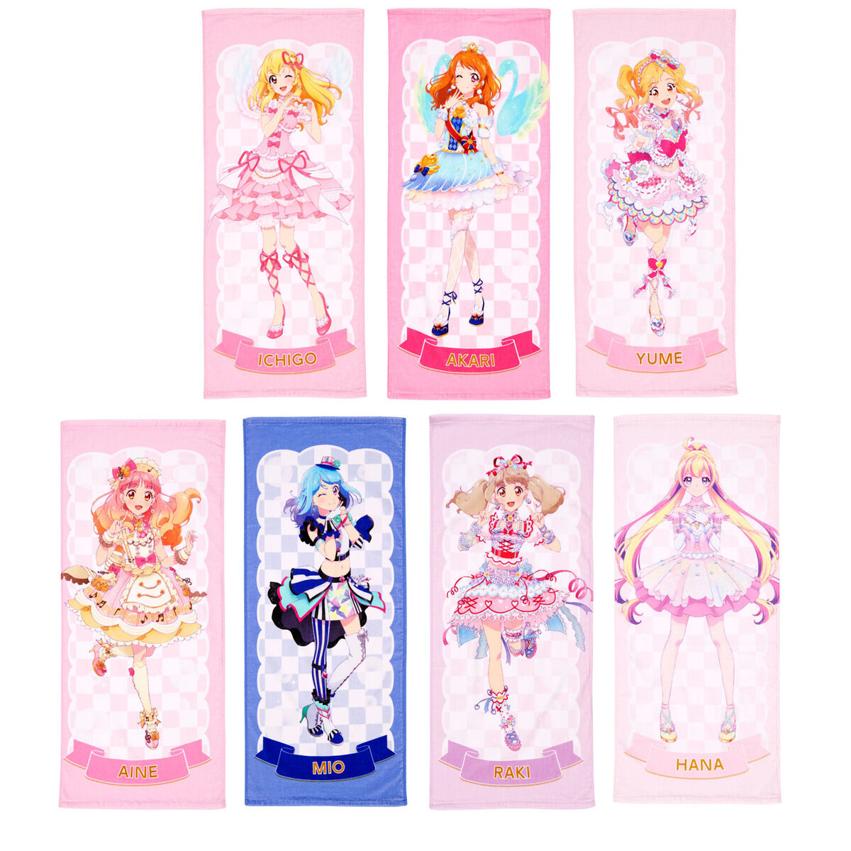 再販】アイカツ！歴代主人公プレミアムレアドレス フェイスタオル