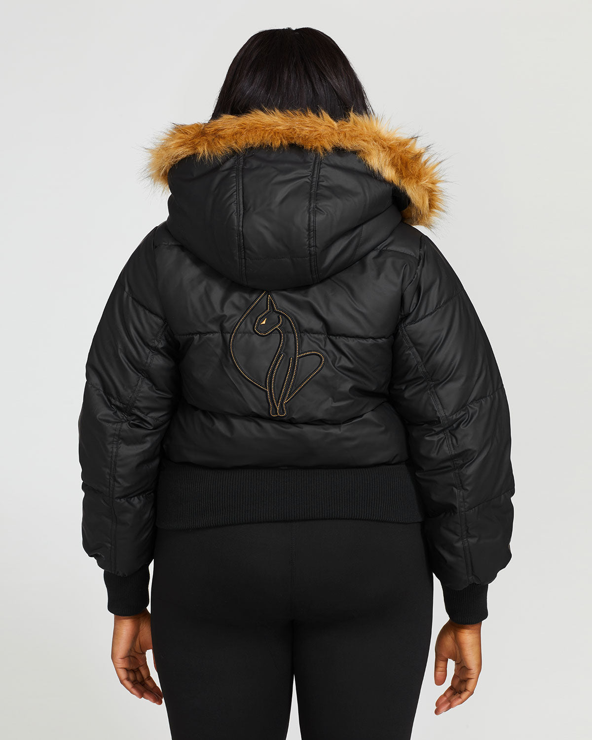 Women's Puffer Jacket in Black – Baby Phat