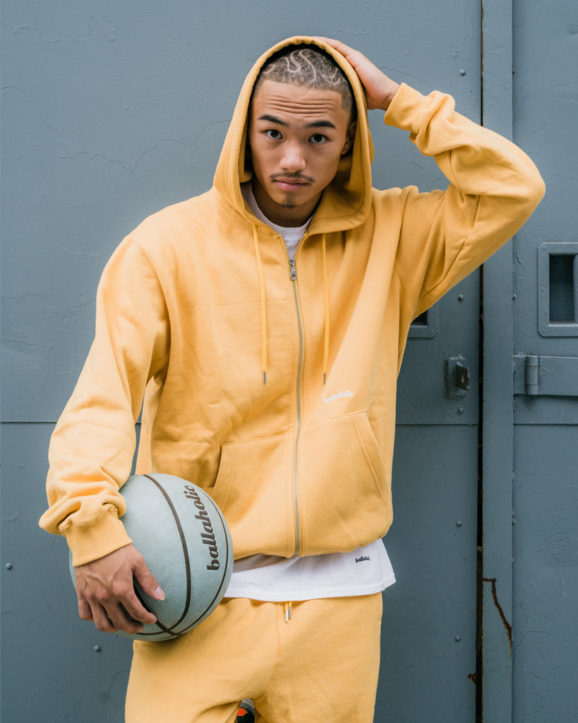 Small Logo Sweat Full Zip Hoodie (gold) – ballaholicオンラインショップ