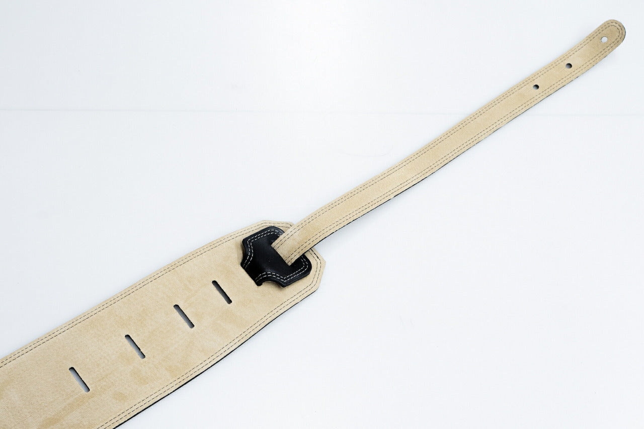 new】Moody Straps / 4.0 Inch Black/Cream Suede Standard Tail 【GIB