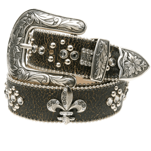 BBSIMON BELTS WITH ITALIAN LEATHER AND SWAROVSKI CRYSTAL MADE IN USA