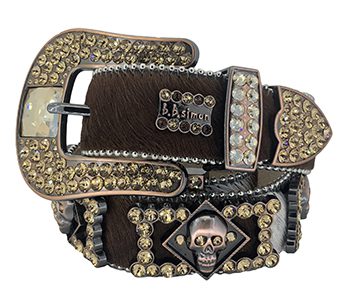 bbsimon belts whit Italian leather and Swarovski crystal made in usa