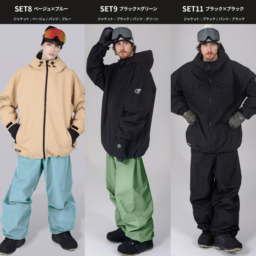 スノボウェア メンズ 上下セット スノーボードウェア BLACKSNOW