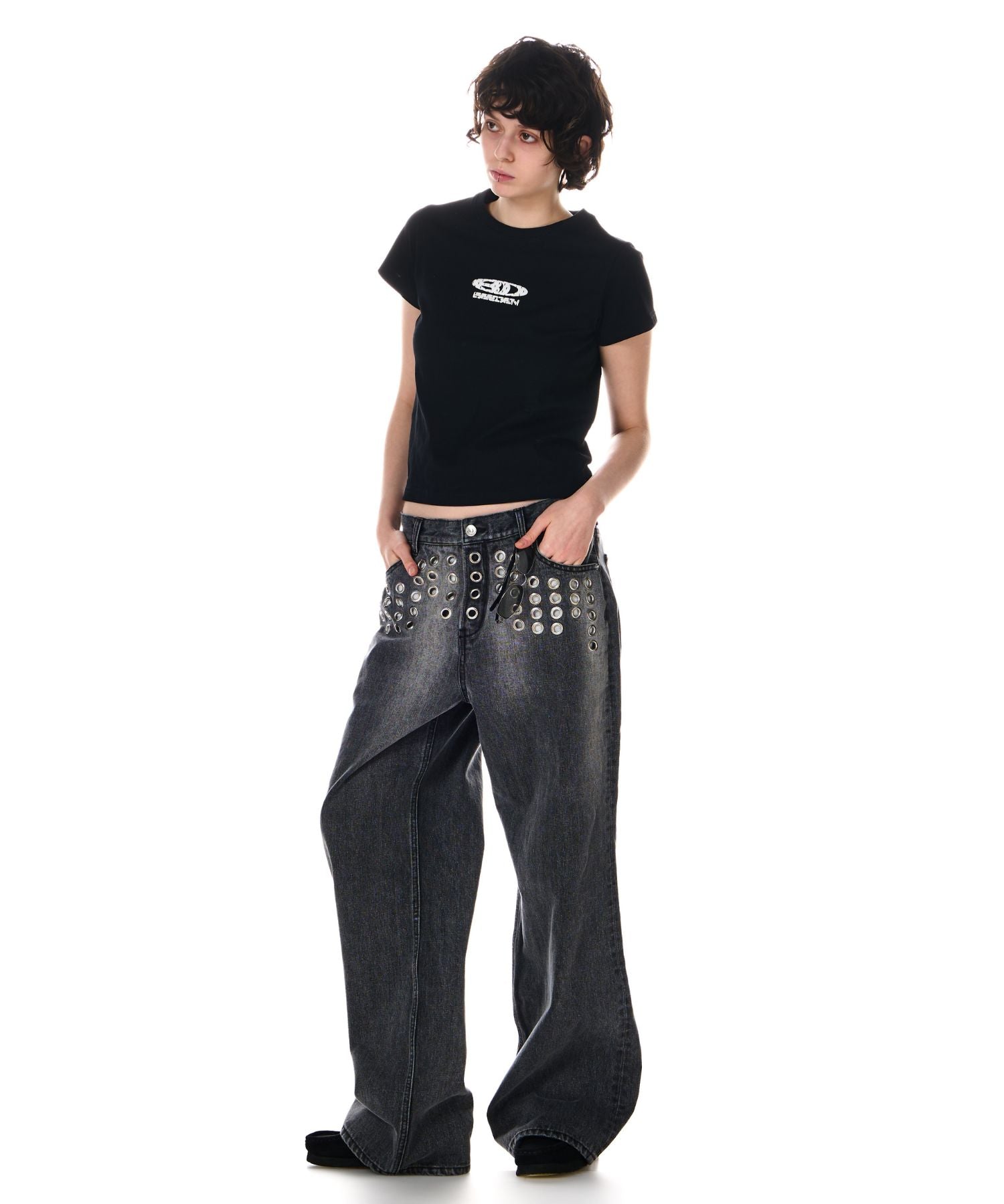 METAL EYELET SEMI LOOSE DENIM – BEEDEN