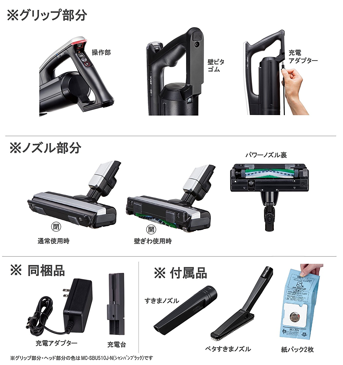 Panasonic MC-PBU510J-N コードレススティック掃除機 紙パック式