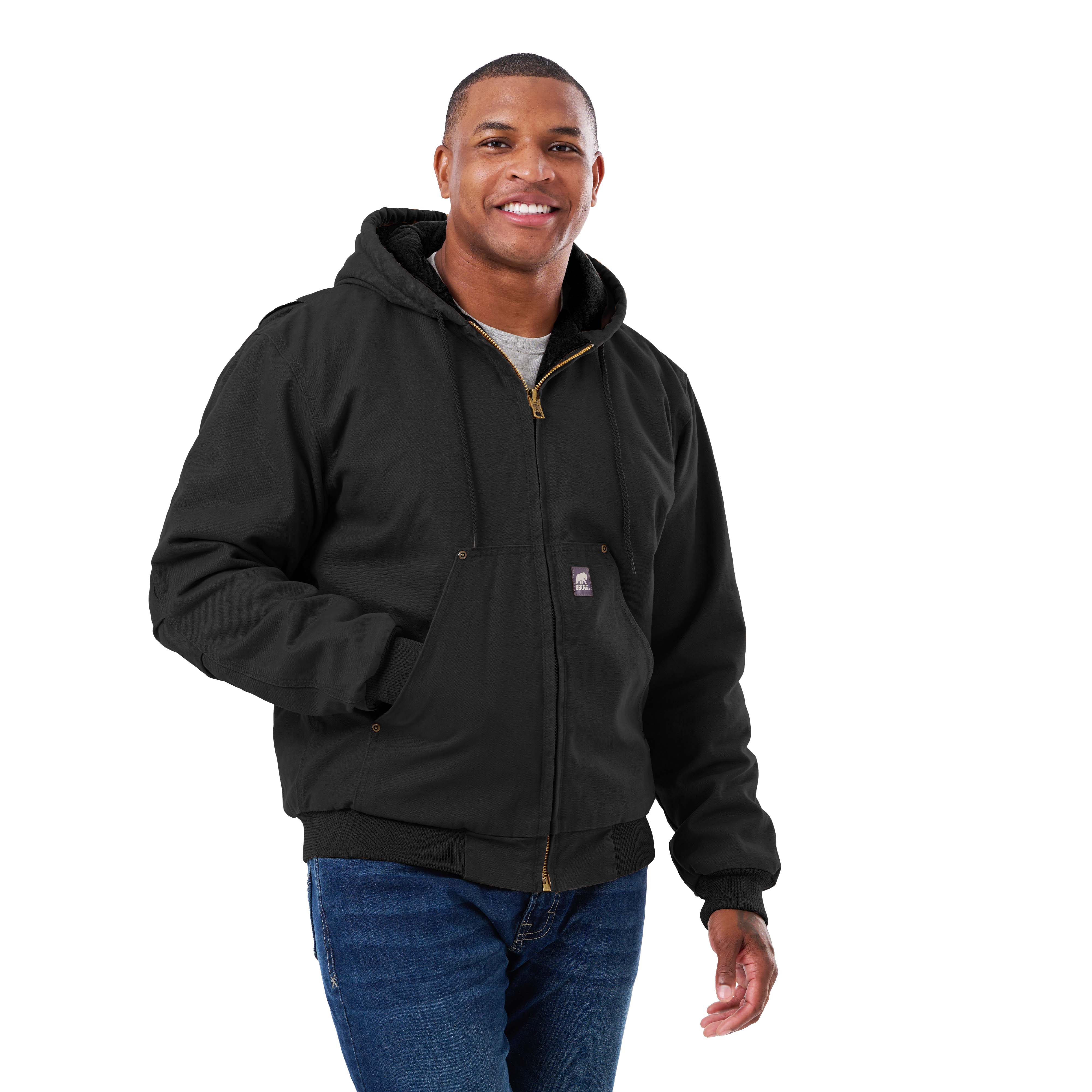 Men's Washed Duck Hooded Outdoor Work Jacket – Berne Apparel