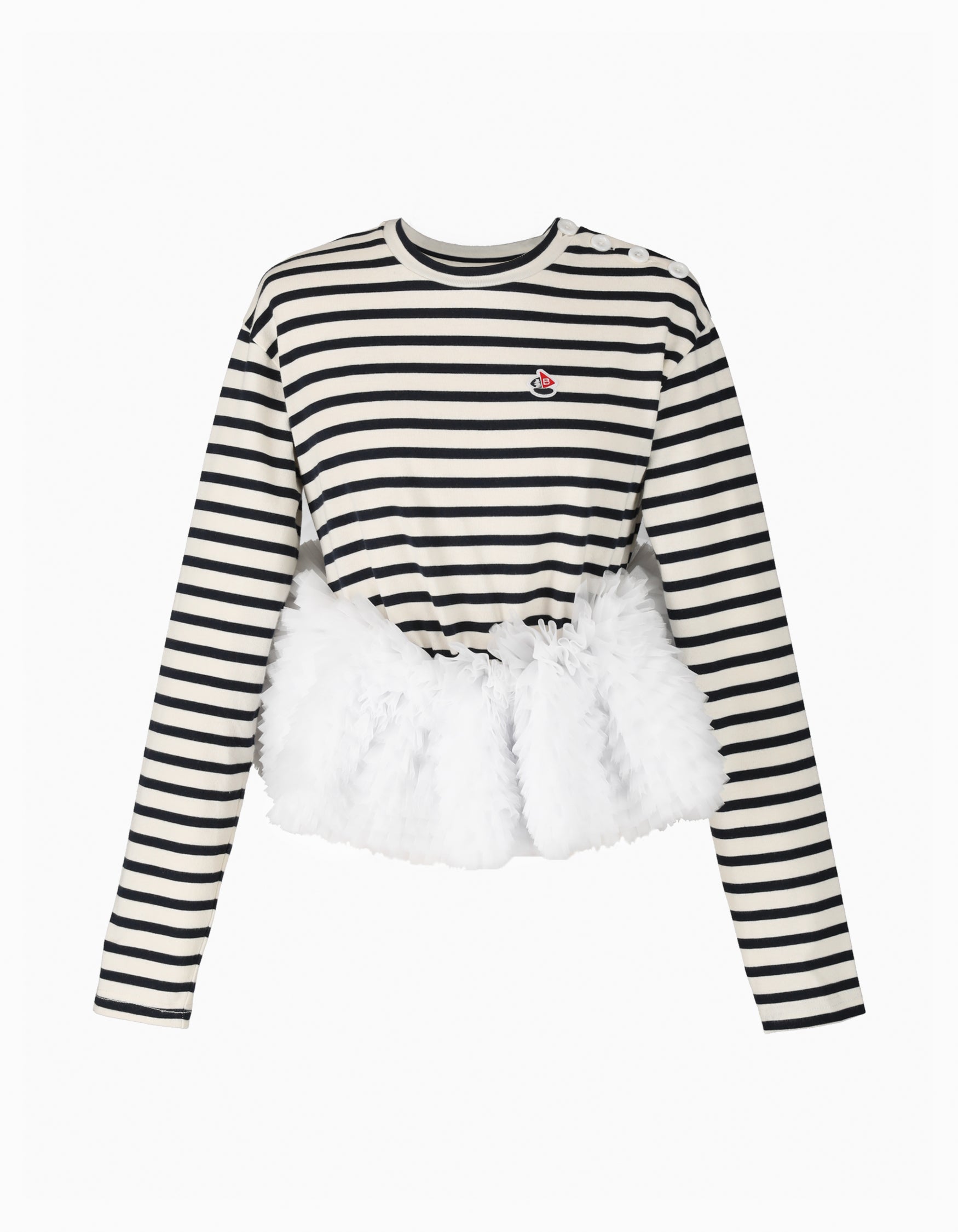 BIBIY. MADE | FRANCINE TULLE TOP NAVY｜Bibiy.