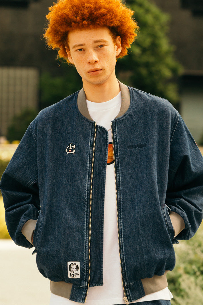 Embroidered Logo Washed Denim Zip Up Jacket – BILLIONAIRE BOYS