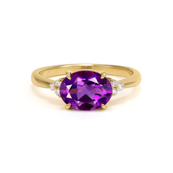 ビズー公式】アメジスト オーバルカット K18(18金) リング フラヴィ
