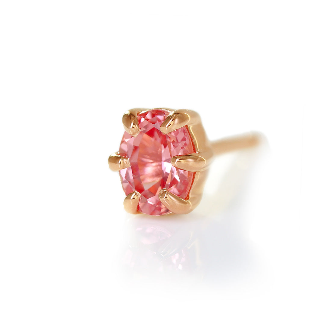 ビズー公式】パパラチアサファイア(ラボグロウン) K18/PTピアス(片耳