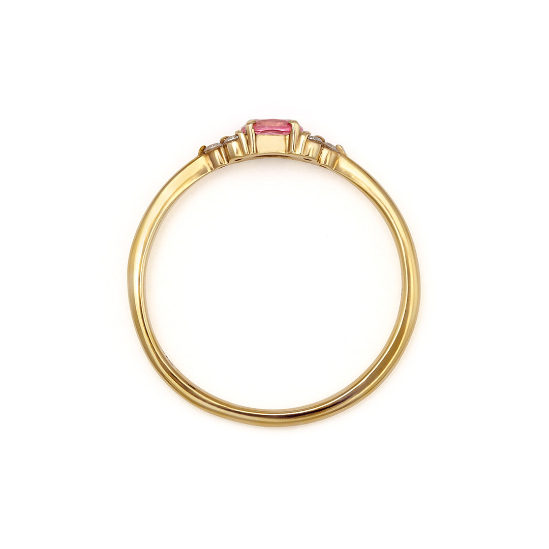 ビズー公式】パパラチア サファイア ダイヤモンド K18(18金) リング