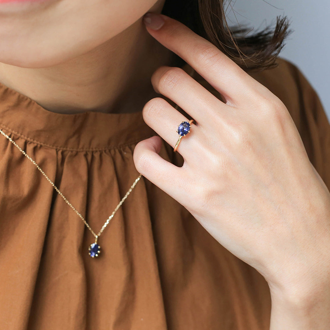 ビズー公式】アイオライト K18(18金)リング セパージュ | 希少石カラー