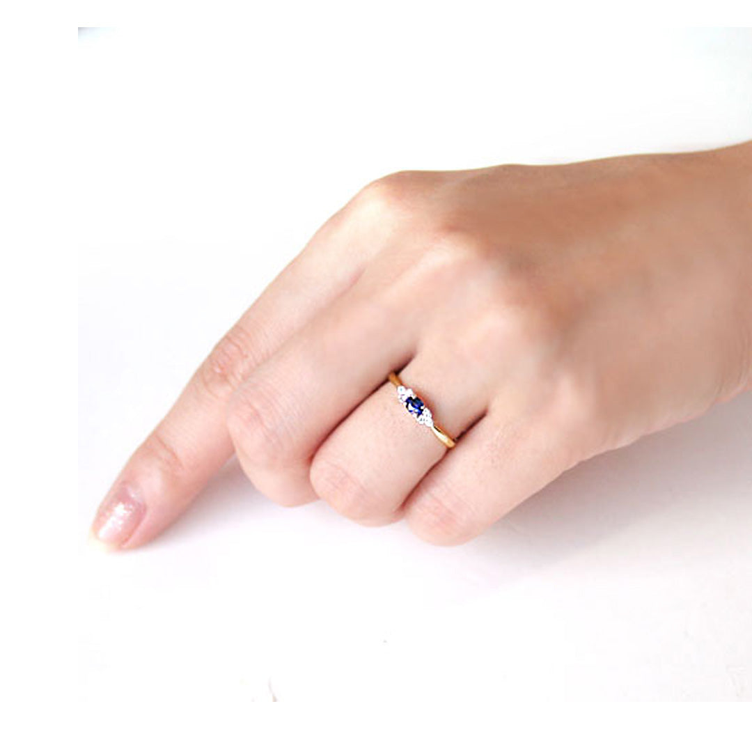 ビズー公式】ブルーサファイア ダイヤモンド K18(18金) リング