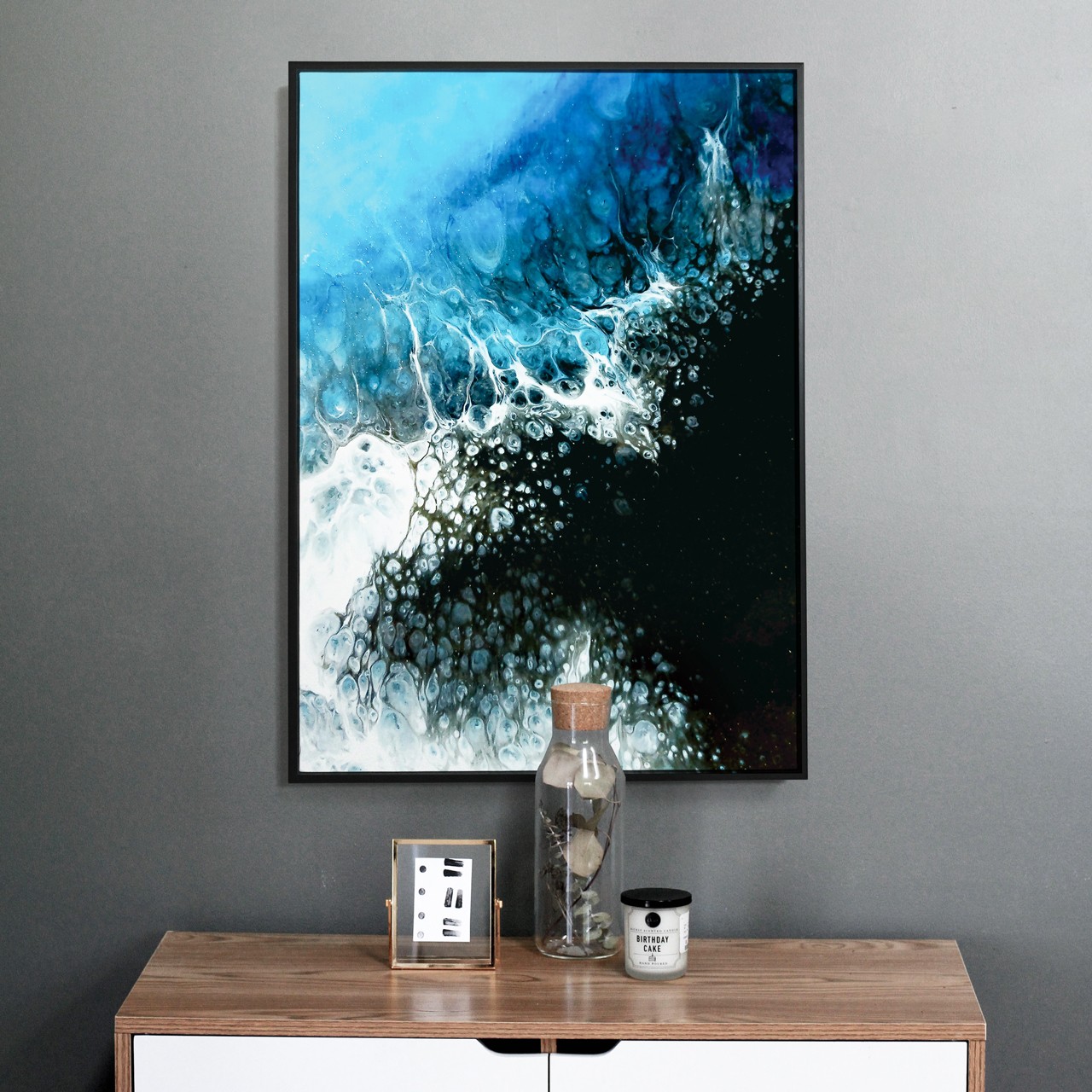 抽象絵画•波打つ波