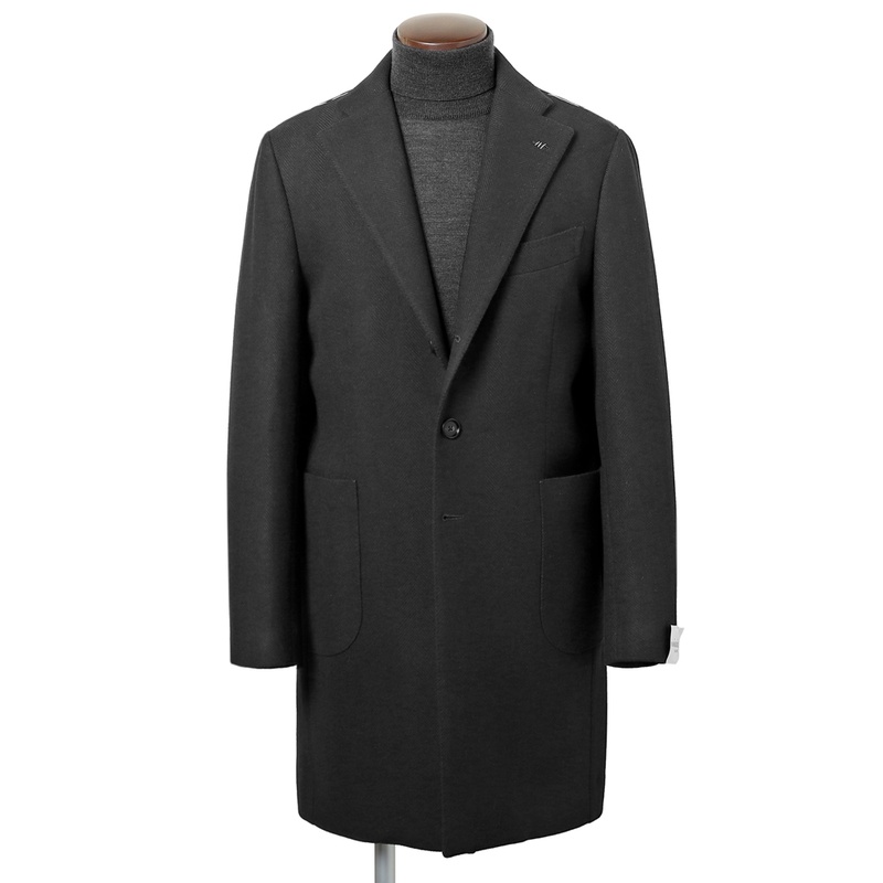 ウールカシミヤヘリンボーンシングルチェスターコート／TORINO