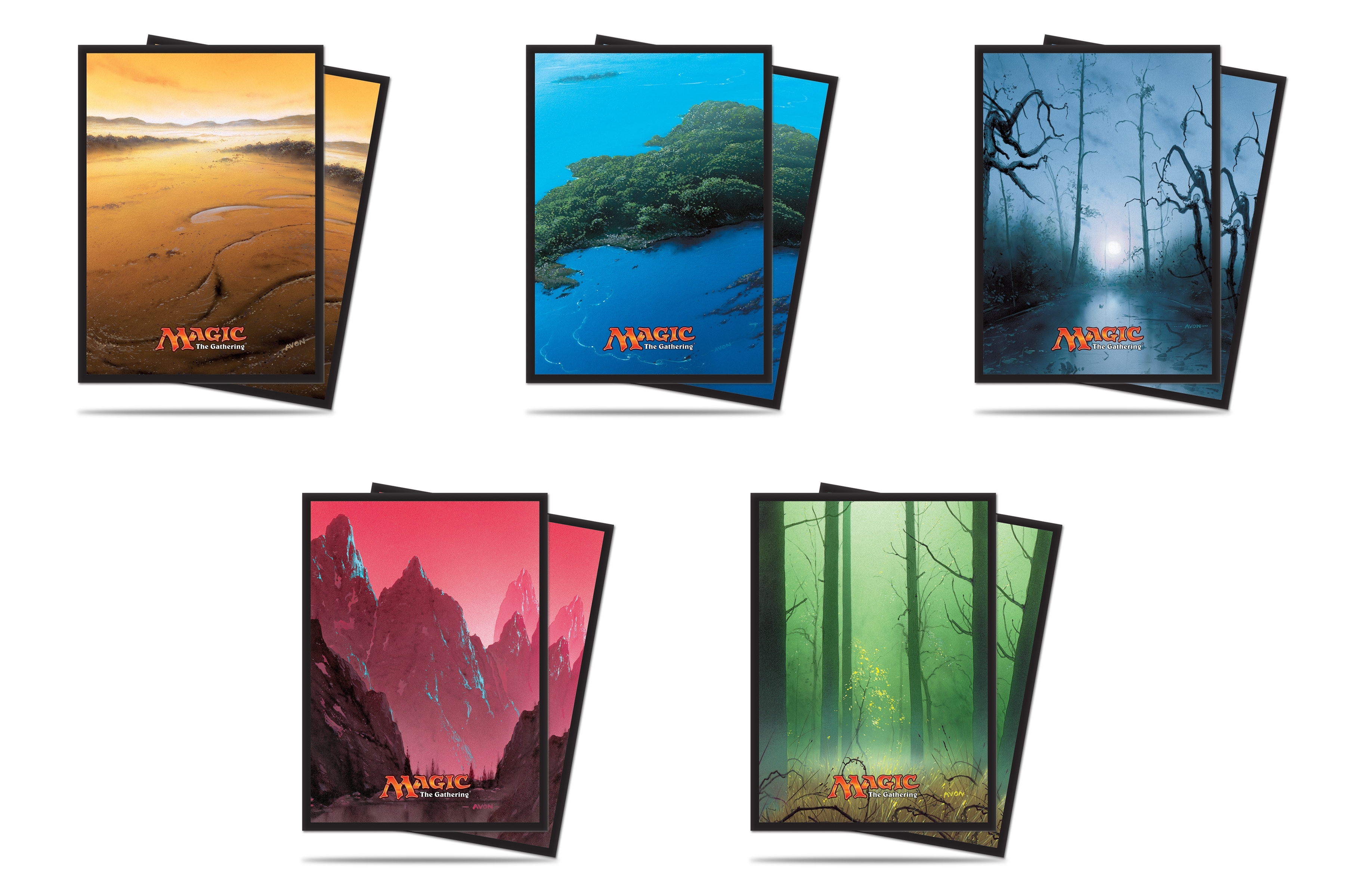 スリーブ】ウルトラプロからアンヒンジドの基本土地イラストがデザイン