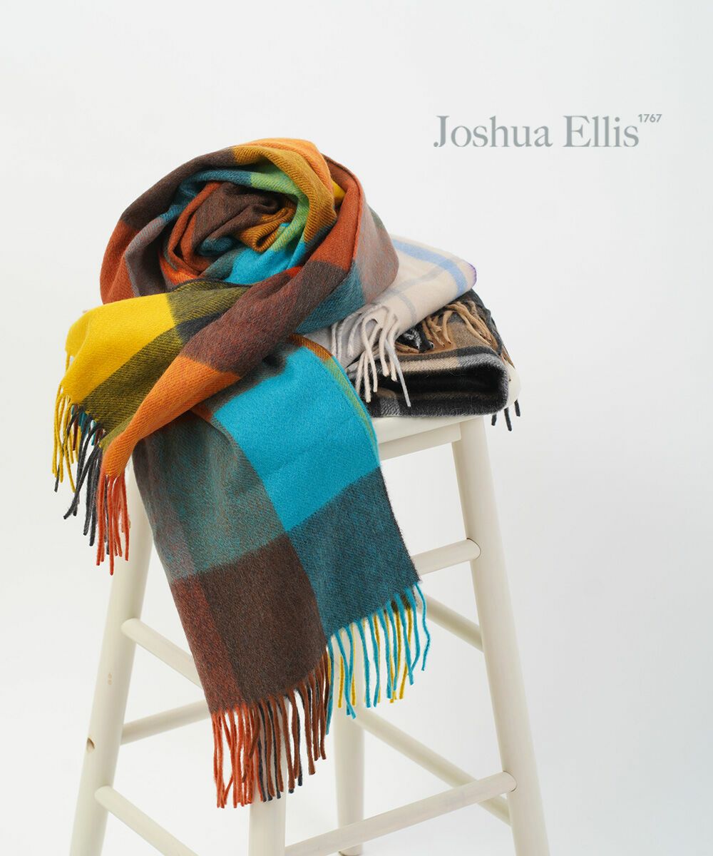 Joshua Ellis(ジョシュアエリス)カシミヤストール チェック CPG50×190