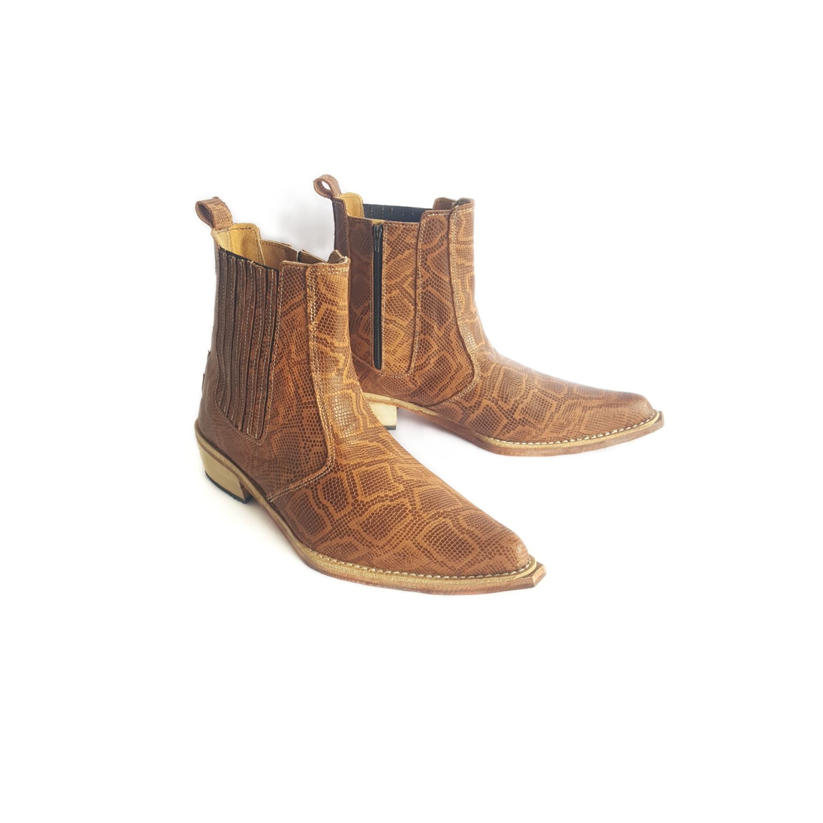 BOTT python printed leather belt pink