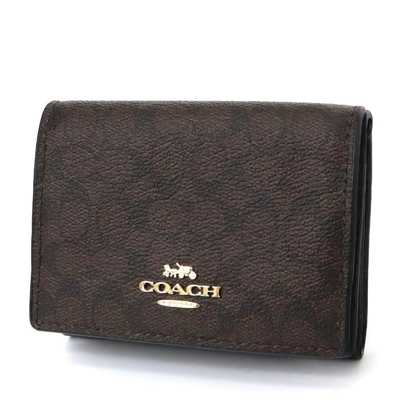 Brandol / COACH コーチ 三つ折り財布 シグネチャー ミニウォレット