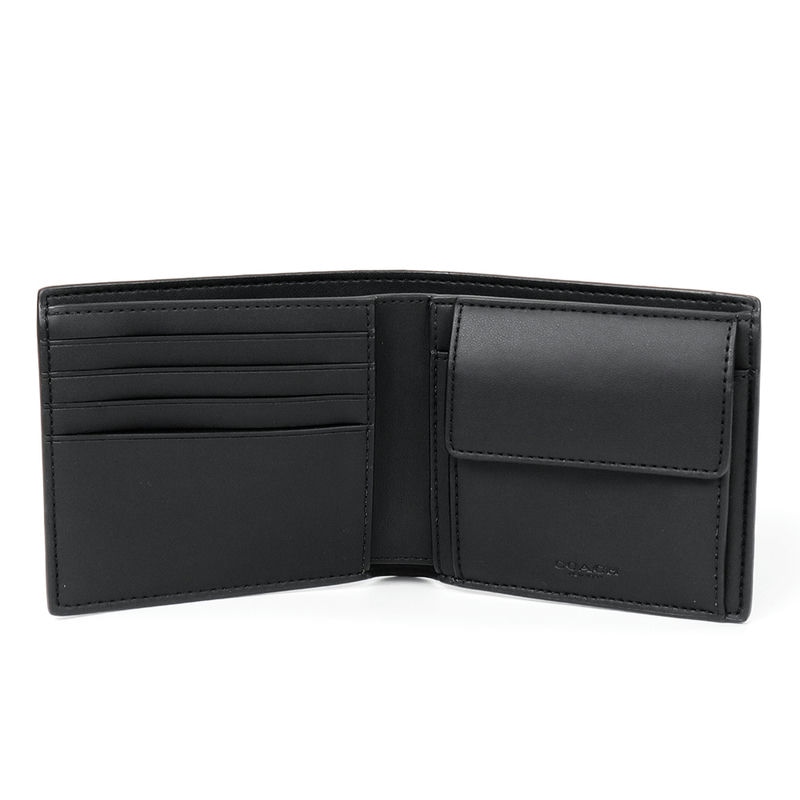 Brandol / COACH コーチ 二つ折り財布 シグネチャー ブラック系 CR428