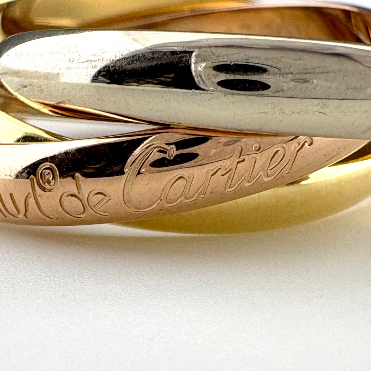 カルティエ トリニティ リング YG イエローゴールド 指輪 スリーカラー