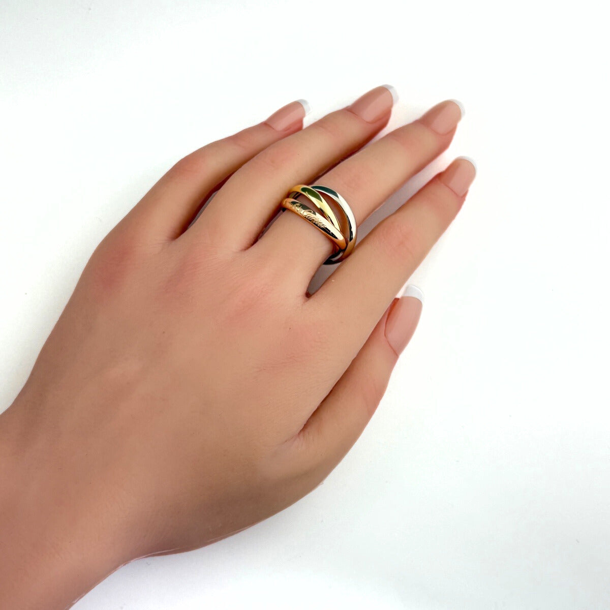 カルティエ トリニティ リング YG イエローゴールド 指輪 スリーカラー