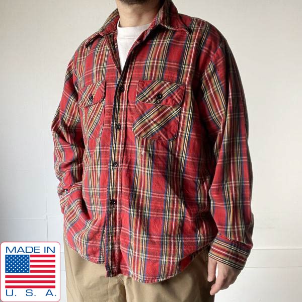 70s-80s USA製 FIVE BROTHER ネルシャツ XL | 赤系ベース 長袖シャツ
