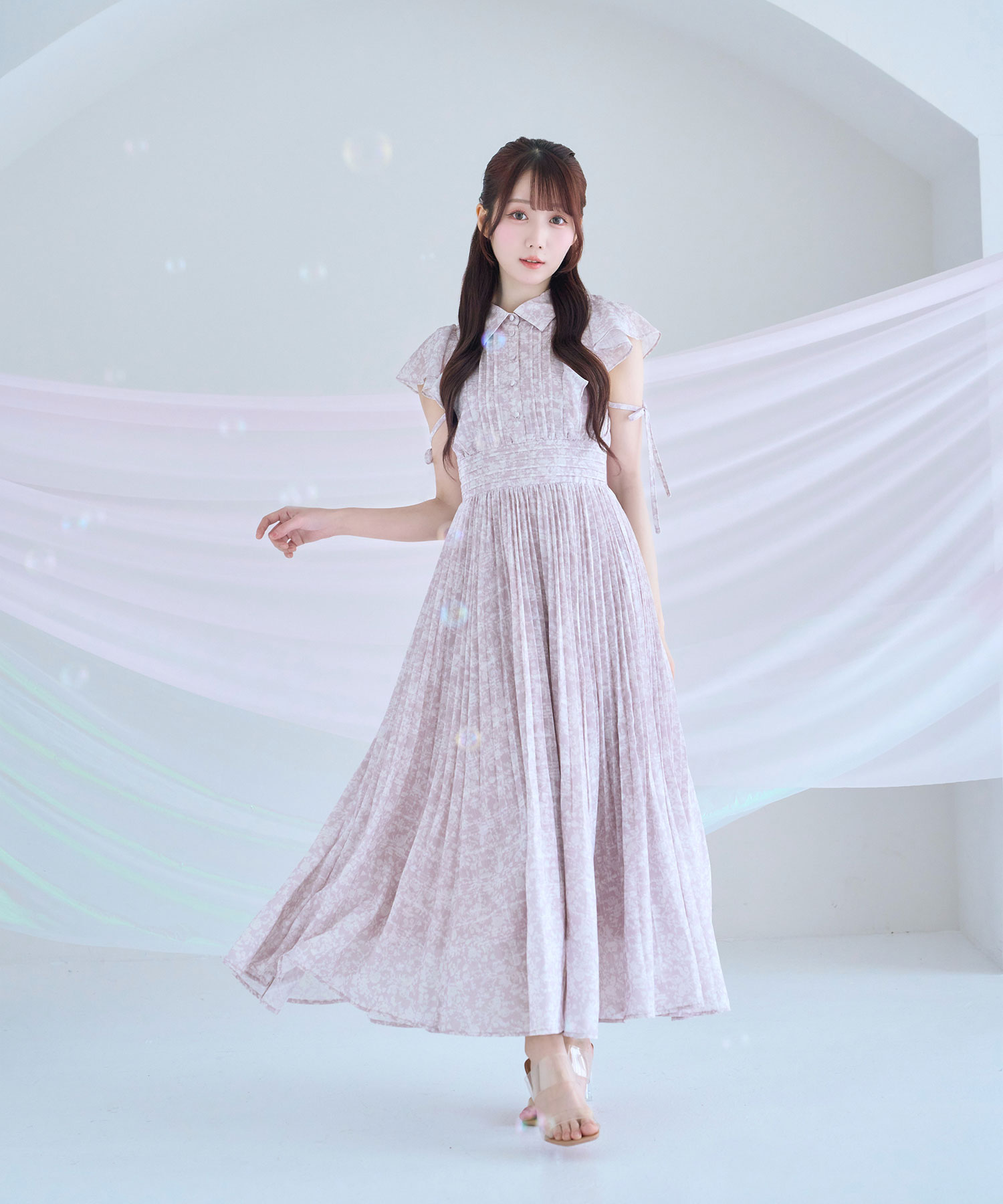 pleats floral print dress – BUNNY APARTMENT