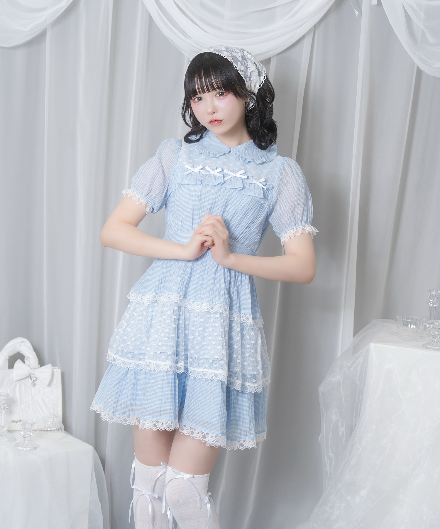 シアーチェックフリルワンピース – BUNNY APARTMENT