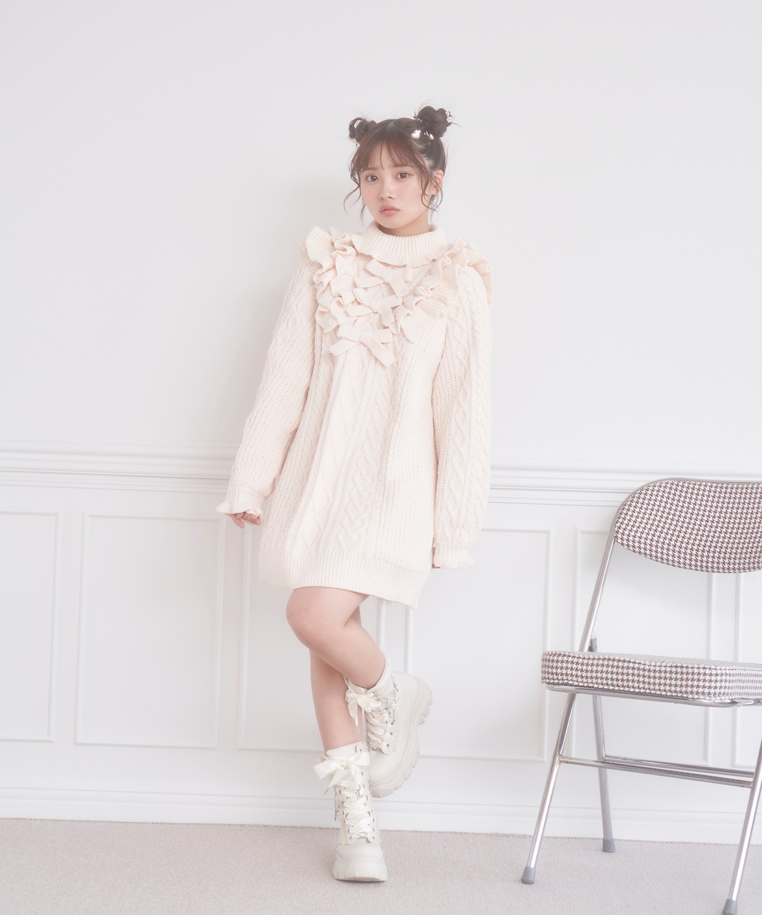 センターリボンモールニットワンピース – BUNNY APARTMENT