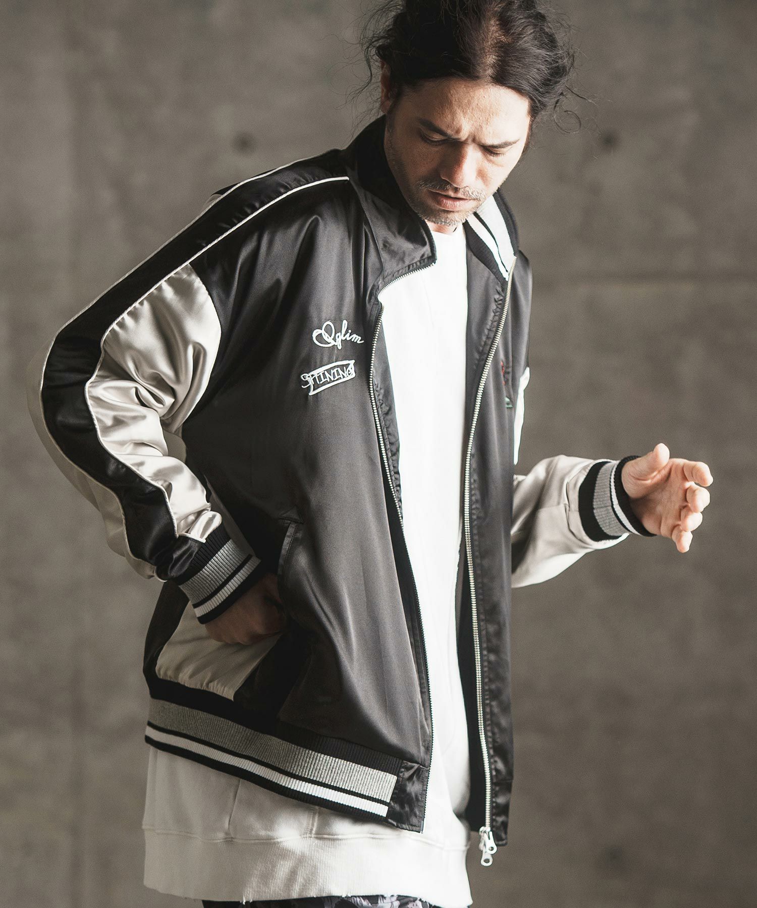 30%OFF【GLIMCLAP(グリムクラップ)】Stand collar souvenir jacket