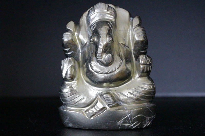 激レア！インド産パイライト・ガネーシャ像【最高品質・光沢・激レア