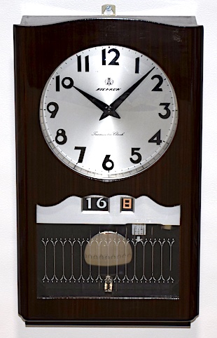 愛知時計 トランジスタ柱時計 AICHRON カレンダー付 昭和40年代【W241